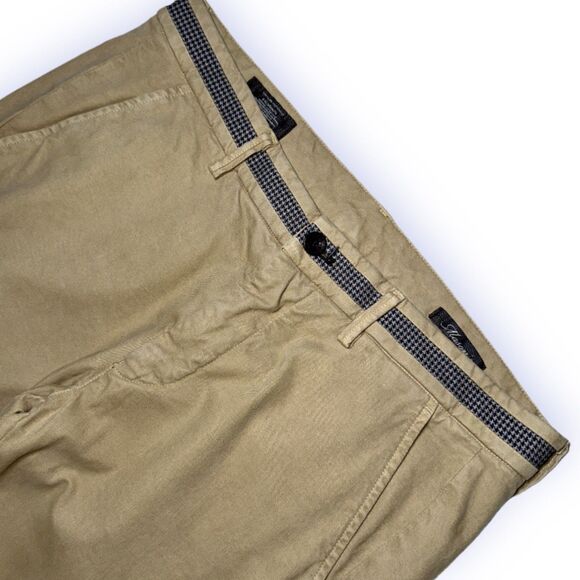 Mason's Luxury Tan Slim Fit Chinos EU Sz 48 32x29 Cotton Stretch Houndstooth - Picture 2 of 16